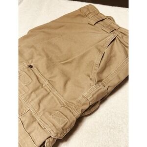 Duluth Trading Flex Fire House Pants Mens Size 40x30 Tan Beige Cargo Relaxed Fit
